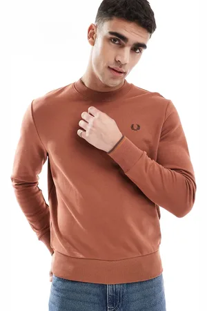 Fred Perry Lysebrun sweatshirt med rund hals