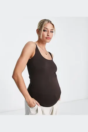 Mama;licious Mamalicious Maternity - Chokoladebrun longline-top - Del af sæt