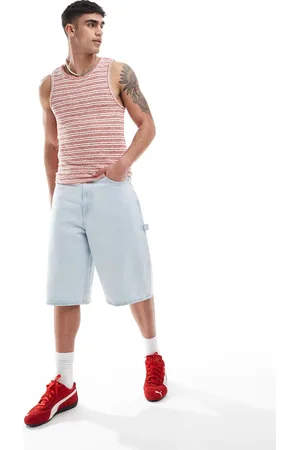 Dr Denim Dr. Denim - Vali - Superlyse denim-jorts i worker-stil med retrovask og baggy fit-Blå