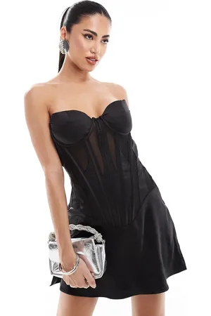 HEIRESS BEVERLY HILLS Heiress - Beverly Hills - Premium - korset-bandeau-kjole med meshindsats i satin