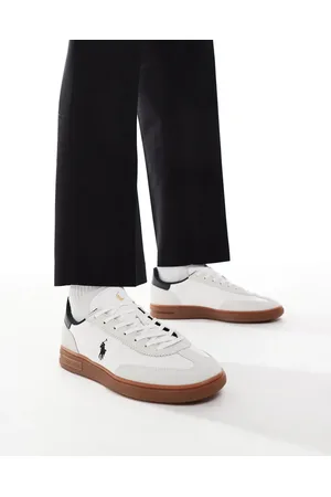 Ralph Lauren Bedford - Hvide sneakers med gummisål, logo og sort mærke bagerst