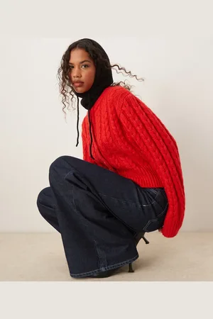 ASOS Chunky cardigan med rund hals i kabelstrik
