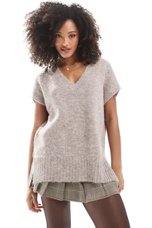 VERO MODA Meleret strikket longline-tunika-Neutral