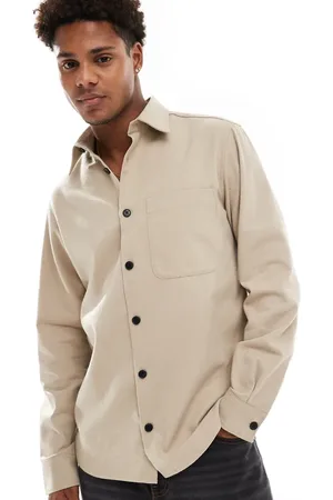 JJ Beige kraftig overskjorte-Neutral