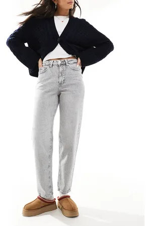 VERO MODA Tessa - Lysegrå mom-jeans i denim