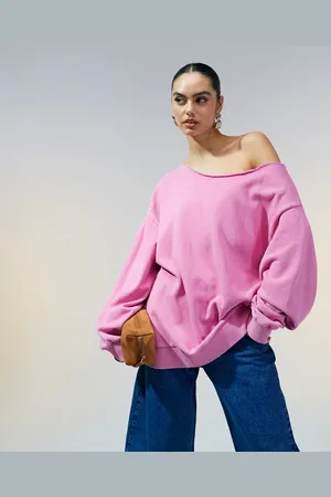 ASOS Forvasket lyserød offshoulder-sweatshirt