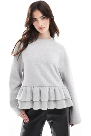 ASOS Sweatshirt med rund hals og flæsekant