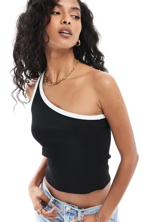 New Look Oneshoulder-top med kontrastfarvet bånd