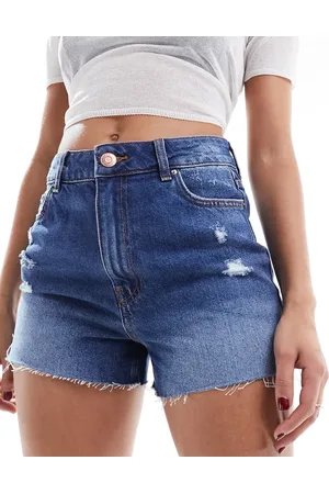 New Look Mom-shorts i mellemblå denim