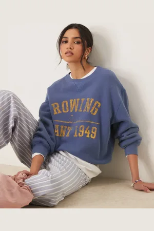 GANT Marineblå sweatshirt med college-print
