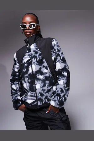 The North Face Polar Sun - Grå jakke med print i kraftig fleece
