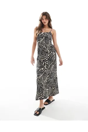 ONLY Slip-kjole med cami-stropper og palmeprint