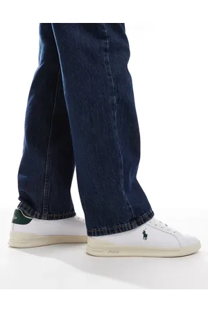 Ralph Lauren Heritage Court - Hvide sneakers med hælflap og grønt logo