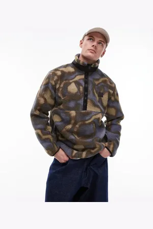 Rains Yermo - Fleece med 1/2 lynlås og sort print-Multifarvet