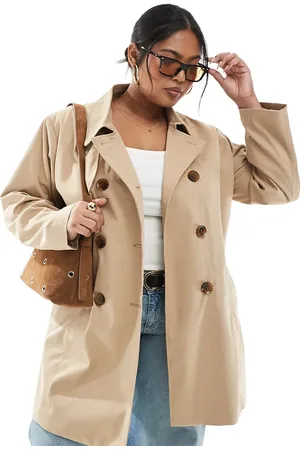 ONLY Kort trenchcoat med bælte-Neutral