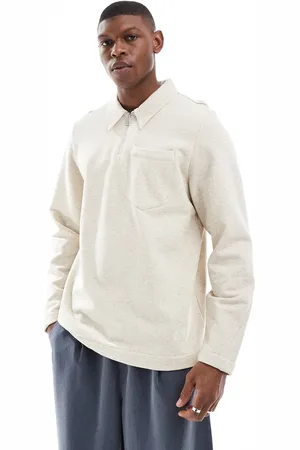 Paul Smith Sandfarvet polo-sweatshirt med halv lynlås og logomærke-Neutral