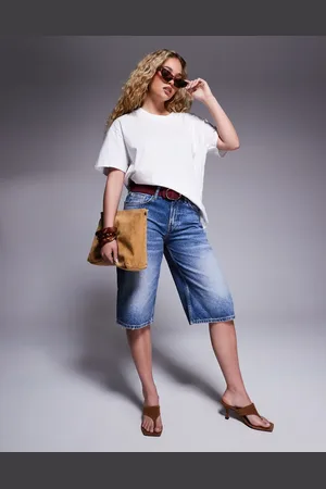 River Island Denim-jorts i blå mellemvask