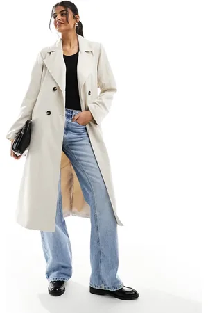 Pieces® Trenchcoat med bælte-Neutral