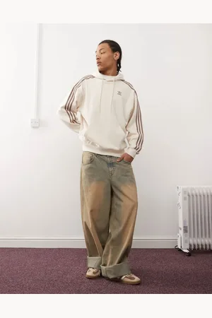 adidas Adicolor - Hvid hættetrøje i poset pasform