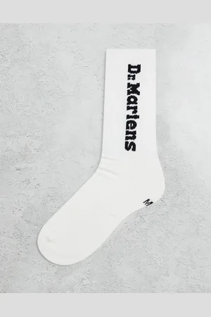 Dr. Martens Hvide unisex-sokker med vertikalt logo