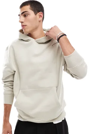 ASOS Premium - Oversized og beige hættetrøje i kraftigt 400 gsm-stof-Neutral