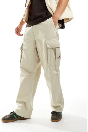 Tommy Hilfiger Aiden - Posede cargobukser i beige-Hvid