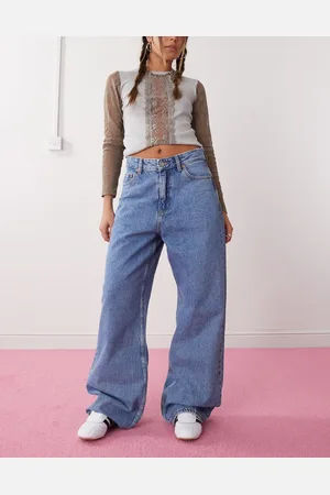 Dr Denim Donna - Højtaljede jeans med afslappet pasform og lige ben med vidde i mellemblå retrovask