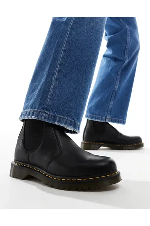 Dr. Martens 2976 - Sorte Chelsea-støvler med pelsfor