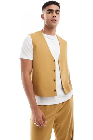 ASOS Elegant sennepsgul vest med firkantet pasform - Del af sæt