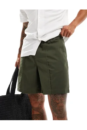New Look Kakigrønne shorts med pintucks