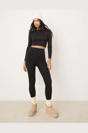 New Look Sorte sømløse leggings i fleece