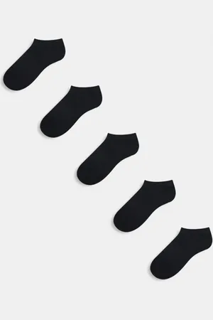 Brave Soul Pakke med 5 par sorte sokker til sneakers