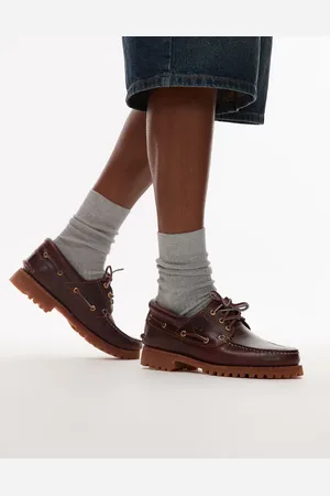 Timberland Authentics - Klassiske sejlersko i bordeauxrødt læder med 3 snørehuller