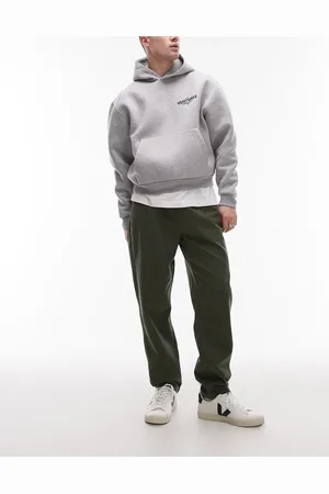 Topman Essentials - Vasket kakigrønne bukser