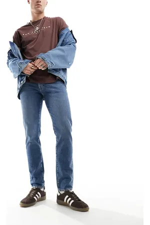 SELECTED Mellemvaskede jeans i slim fit-Blå