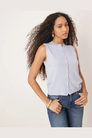 ASOS Strikket tanktop i lyseblå