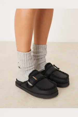 Raid Kylie - Sorte mules med teddy-detaljer
