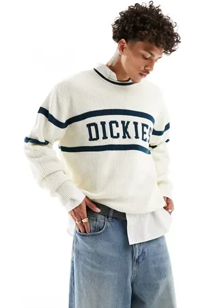 Dickies Melvern - Ecru og grøn strikket sweater - Kun hos ASOS-Green
