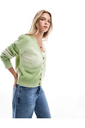 Brave Soul Cardigan i hvid og space dye