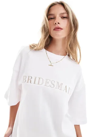 Six Stories T-shirt med "bridesmaid"-tekst