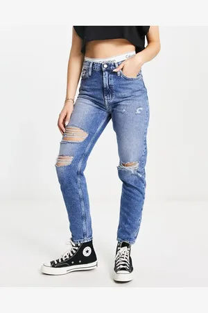 Calvin Klein Blå mom-jeans