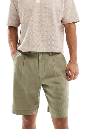 Cotton On Cotton On - Plisserede hørshorts i falmet grøn