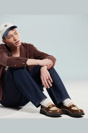 ASOS Brune og beige loafers med metaldetalje i guldfarve
