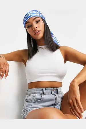 ASOS Super-cropped, højhalset top i