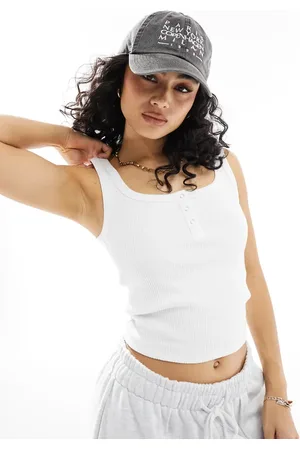 Cotton On Cotton On - Heley - croptop med knapper fortil