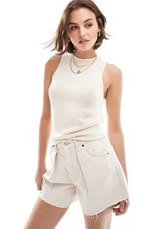 MANGO Cropped top uden ærmer i strik