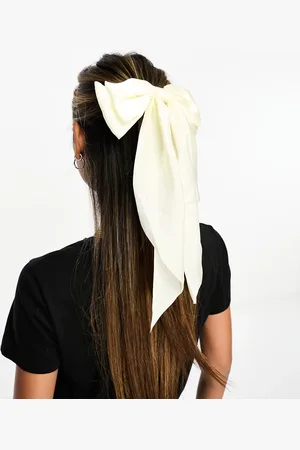 Easilocks Stor cremehvid hårsløjfe i satin - Kun hos ASOS