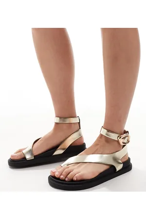 London Rebel Gyldne sandaler med tårem