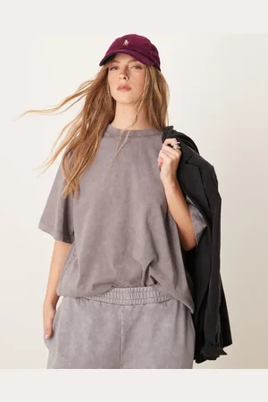 ASOS Oversized T-shirt i vasket grå