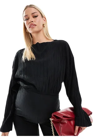 Mama;licious Mamalicious Maternity - croptop med lange ærmer og plisseringer - Del af sæt